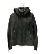 TASS STANDARD×LHPタススタンダード×エルエイチピー）の古着「ピッグレザーフーデッドジャケット」｜グレー