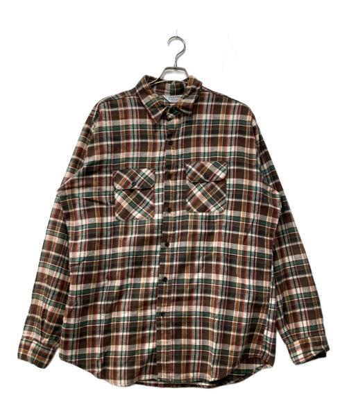 FIVE BROTHER（ファイブブラザー）FIVE BROTHER (ファイブブラザー) 70s-80s/チェックシャツ ブラウン サイズ:XLの古着・服飾アイテム