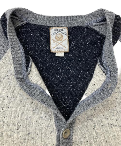 DIESEL（ディーゼル）DIESEL (ディーゼル) ニットカーディガン グレー サイズ:Lの古着・服飾アイテム