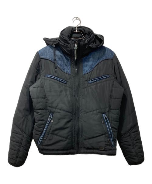 DIESEL（ディーゼル）DIESEL (ディーゼル) デニム切替中綿ジャケット ブラック サイズ:XLの古着・服飾アイテム