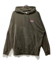 X-GIRL（エックスガール）の古着「パーカー/FACE POSTER SWEAT HOODIE」｜オリーブ