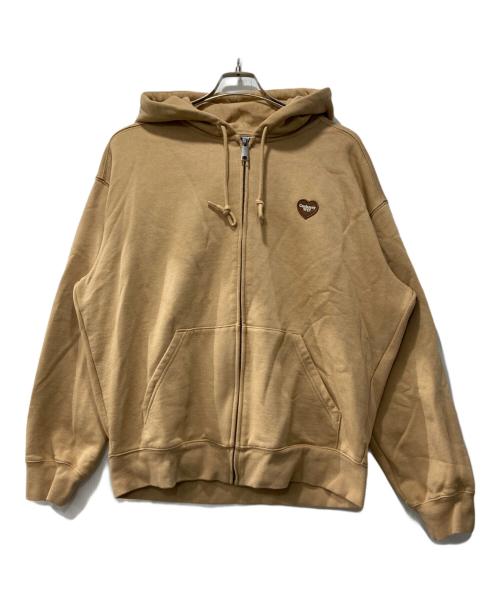Carhartt WIP（カーハート ワーク イン プログレス）Carhartt WIP (カーハート ワーク イン プログレス) ジップパーカー/Hooded Heart II Hartt Sweat Jacket ベージュ サイズ:Mの古着・服飾アイテム