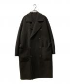 FOLLフォル）の古着「sp160s soft rever wardrobe coat/ｳｰﾙｺｰﾄ」｜ブラウン