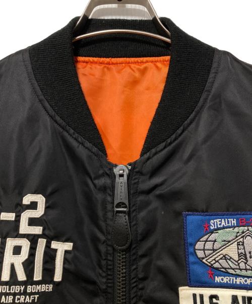 AVIREX（アヴィレックス）AVIREX (アヴィレックス) ワッペンMA-1ジャケットフライトジャケット ブラック サイズ:XLの古着・服飾アイテム
