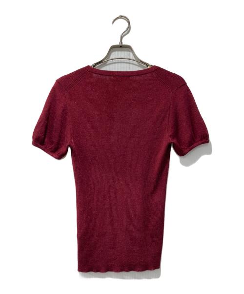BURBERRY LONDON（バーバリーロンドン）BURBERRY LONDON (バーバリーロンドン) 半袖ニット レッド サイズ:SIZE2の古着・服飾アイテム