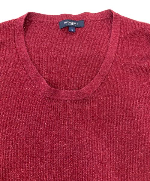 BURBERRY LONDON（バーバリーロンドン）BURBERRY LONDON (バーバリーロンドン) 半袖ニット レッド サイズ:SIZE2の古着・服飾アイテム