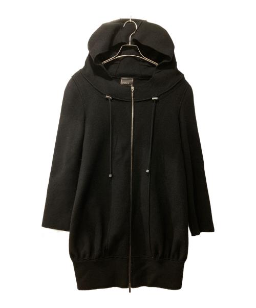 FOXEY（フォクシー）FOXEY (フォクシー) フーデッドメルトンコート ブラック サイズ:42の古着・服飾アイテム