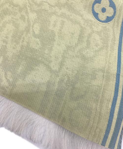 LOUIS VUITTON（ルイ ヴィトン）LOUIS VUITTON (ルイ ヴィトン) モノグラム柄シルクストール イエロー×ブルーの古着・服飾アイテム