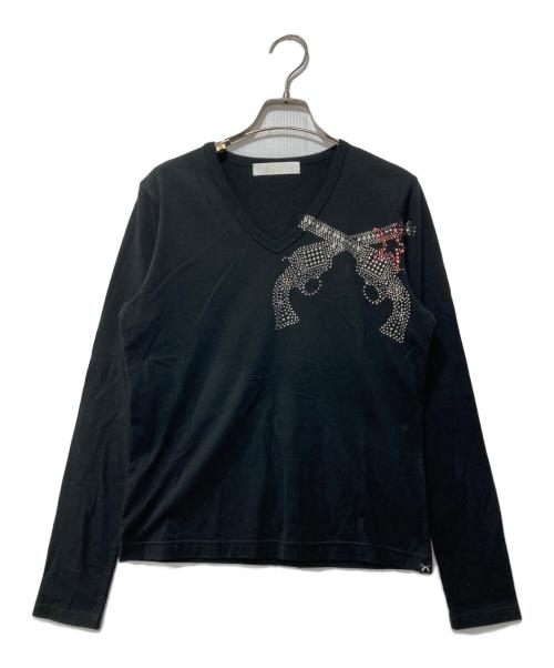 roar（ロアー）roar (ロアー) 2丁拳銃ラインストーンカットソー ブラック サイズ:2の古着・服飾アイテム