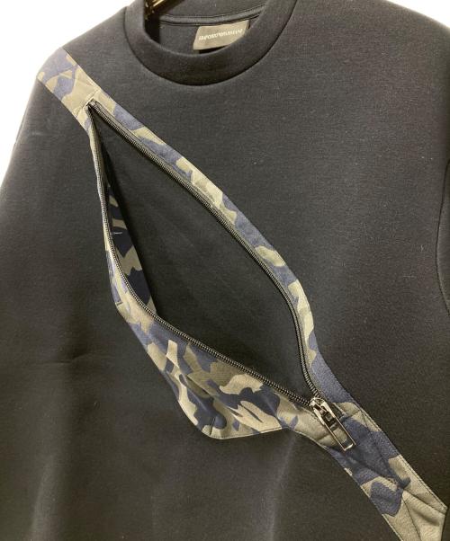 EMPORIO ARMANI（エンポリオ アルマーニ）EMPORIO ARMANI (エンポリオ アルマーニ) カモフラージュパッチジップ ネオプレーンスウェットトレーナー ネイビー サイズ:XSの古着・服飾アイテム
