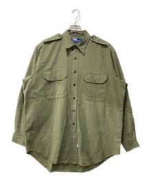 POLO RALPH LAUREN（ポロ・ラルフローレン）の古着「90s/コットンミリタリーシャツ」｜オリーブ