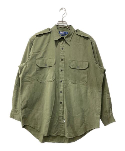 POLO RALPH LAUREN（ポロ・ラルフローレン）POLO RALPH LAUREN (ポロ・ラルフローレン) 90s/コットンミリタリーシャツ オリーブ サイズ:Lの古着・服飾アイテム