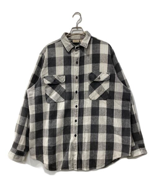 FIVE BROTHER（ファイブブラザー）FIVE BROTHER (ファイブブラザー) 90s/チェックネルシャツ ホワイト×グレー サイズ:XLの古着・服飾アイテム