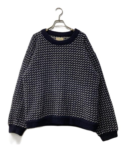 L.L.Bean（エルエルビーン）L.L.Bean (エルエルビーン) 90s/バーズアイニット ホワイト×ネイビー サイズ:MEDIUMの古着・服飾アイテム