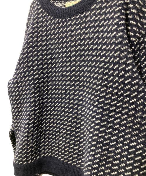 L.L.Bean（エルエルビーン）L.L.Bean (エルエルビーン) 90s/バーズアイニット ホワイト×ネイビー サイズ:MEDIUMの古着・服飾アイテム