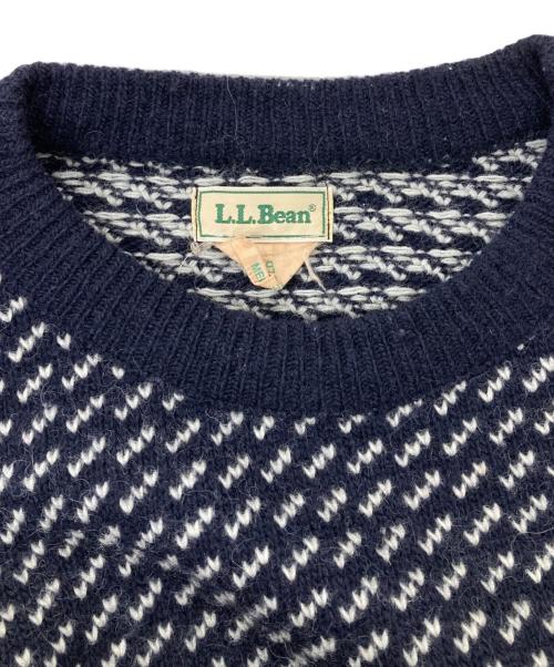 L.L.Bean（エルエルビーン）L.L.Bean (エルエルビーン) 90s/バーズアイニット ホワイト×ネイビー サイズ:MEDIUMの古着・服飾アイテム