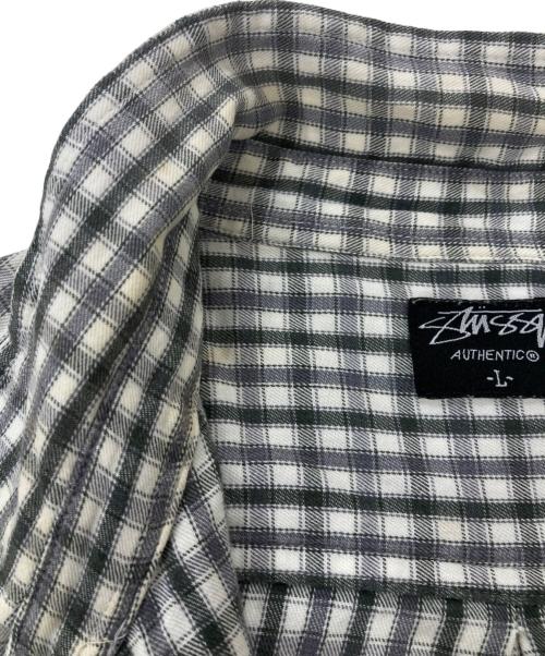 stussy（ステューシー）stussy (ステューシー) 00s/チェックシャツ グレー サイズ:Lの古着・服飾アイテム