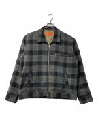 UNIVERSAL OVERALLユニバーサルオーバーオール）の古着「ジップジャケット/Check Truck Jacket」｜ブラック