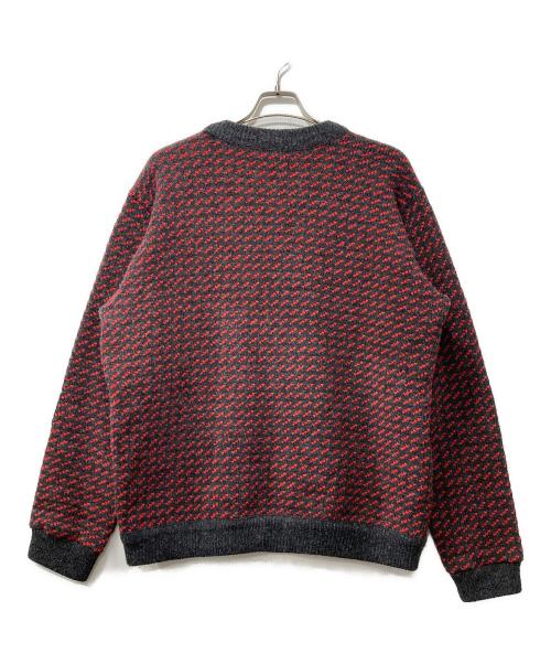 L.L.Bean（エルエルビーン）L.L.Bean (エルエルビーン) 80’sバーズアイニット グレー×レッド サイズ:Lの古着・服飾アイテム