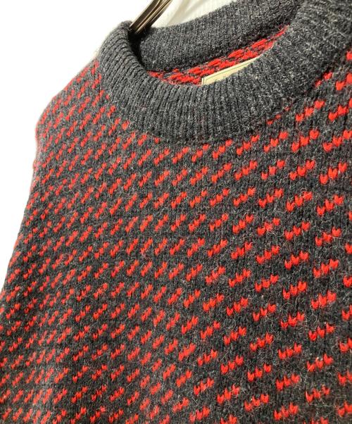L.L.Bean（エルエルビーン）L.L.Bean (エルエルビーン) 80’sバーズアイニット グレー×レッド サイズ:Lの古着・服飾アイテム