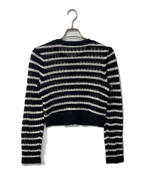 FRAY ID（フレイ アイディー）FRAY ID (フレイ アイディー) ニットカーディガン ホワイト×ブラック サイズ:Fの古着・服飾アイテム