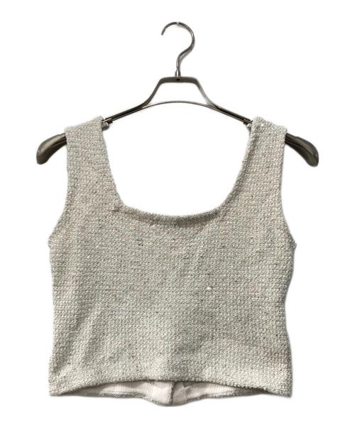 FRAY ID（フレイ アイディー）FRAY ID (フレイ アイディー) ラメニットビスチェ ホワイト サイズ:Fの古着・服飾アイテム