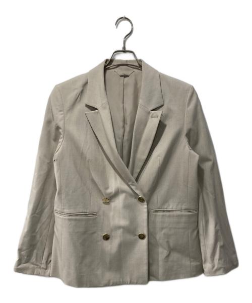 FRAY ID（フレイ アイディー）FRAY ID (フレイ アイディー) ダブルブレストシンプルジャケット ベージュ サイズ:1の古着・服飾アイテム