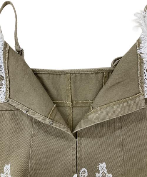 FRAY ID（フレイ アイディー）FRAY ID (フレイ アイディー) デニムレーストリムキャミトップス ブラウン サイズ:1の古着・服飾アイテム