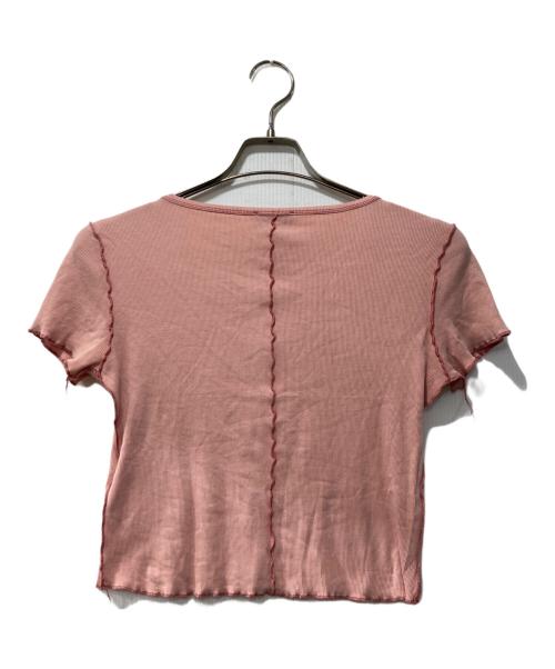 DIESEL（ディーゼル）DIESEL (ディーゼル) T-RIBBY/ワンポイントロゴtシャツ ピンク サイズ:Lの古着・服飾アイテム