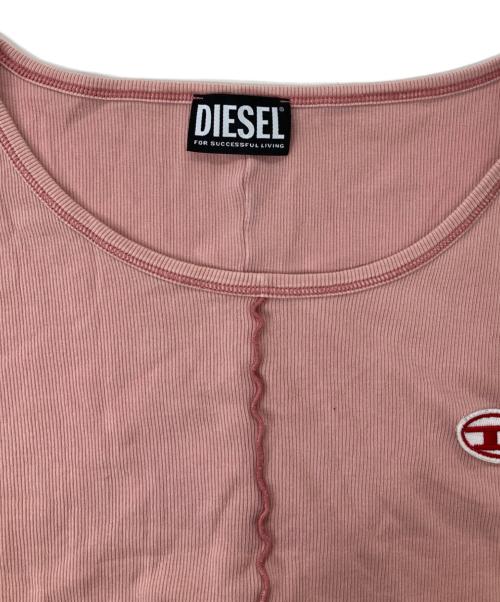 DIESEL（ディーゼル）DIESEL (ディーゼル) T-RIBBY/ワンポイントロゴtシャツ ピンク サイズ:Lの古着・服飾アイテム