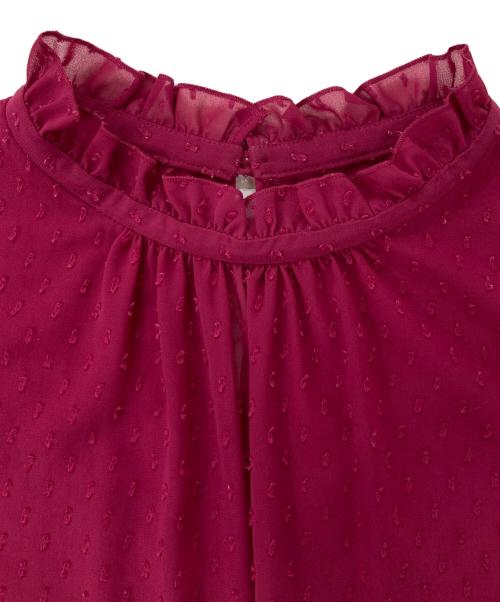 ANAYI（アナイ）ANAYI (アナイ) フリルカラーシースルーブラウス ピンク サイズ:38の古着・服飾アイテム