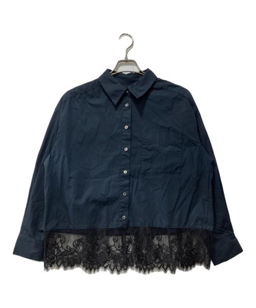 Spick and Span（スピック＆スパン）Spick and Span (スピック＆スパン) レースタイプライターシャツ ネイビー サイズ:表記なしの古着・服飾アイテム