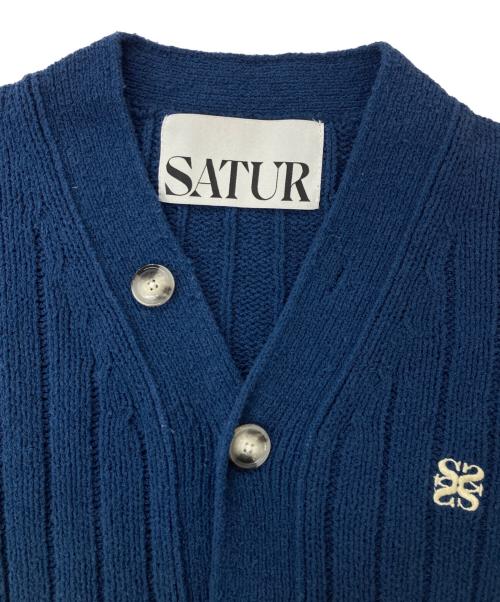 SATUR（セター）SATUR (セター) ニットカーディガン ネイビー サイズ:WSの古着・服飾アイテム