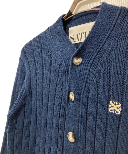 SATUR（セター）SATUR (セター) ニットカーディガン ネイビー サイズ:WSの古着・服飾アイテム