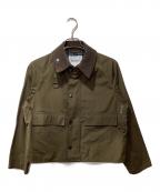 Barbour×BEAMS Fバブアー×ビームスエフ）の古着「SPEY/襟2WAYノンワックスジャケット」｜ブラウン
