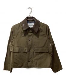 Barbour×BEAMS F（バブアー×ビームスエフ）の古着「SPEY/襟2WAYノンワックスジャケット」｜ブラウン