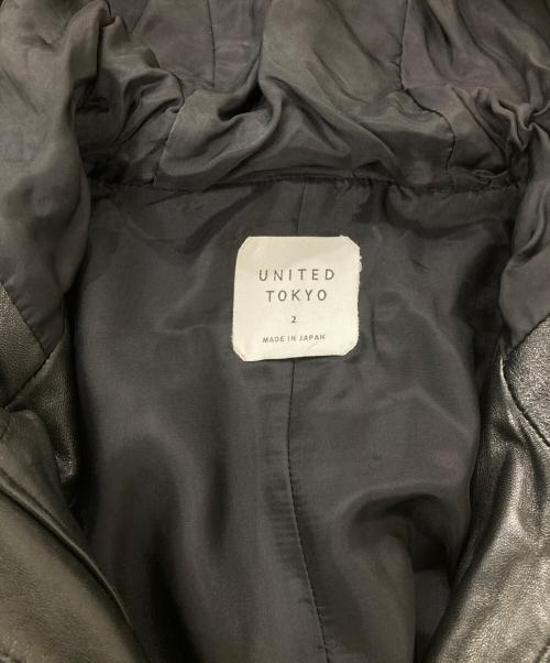 UNITED TOKYO（ユナイテッドトーキョー）UNITED TOKYO (ユナイテッドトーキョー) ラムレザーハイネックフードブルゾン ブラック サイズ:SIZE2の古着・服飾アイテム