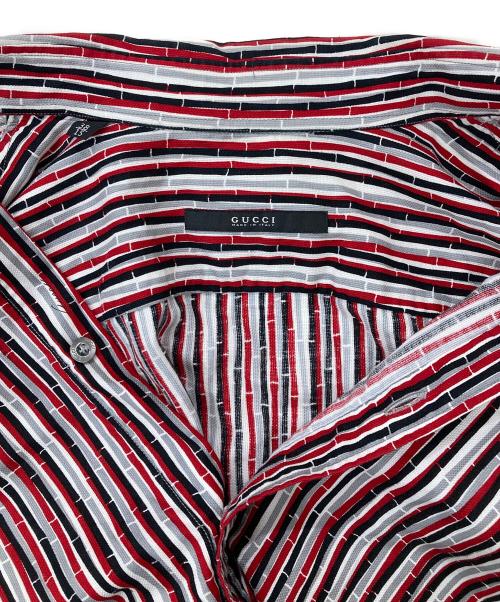 GUCCI（グッチ）GUCCI (グッチ) ストライプシャツ レッド サイズ: 38/15の古着・服飾アイテム
