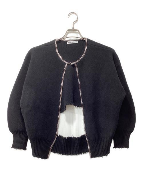 ALEXANDER WANG（アレキサンダー・ワン）ALEXANDER WANG (アレキサンダー・ワン) ウールカシミヤチェーンディティールニットカーディガン ブラック サイズ:XSの古着・服飾アイテム