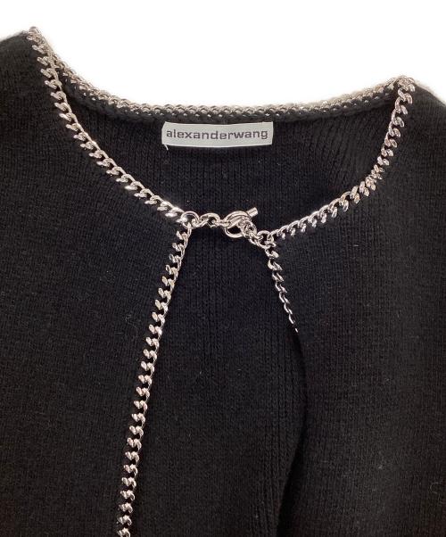 ALEXANDER WANG（アレキサンダー・ワン）ALEXANDER WANG (アレキサンダー・ワン) ウールカシミヤチェーンディティールニットカーディガン ブラック サイズ:XSの古着・服飾アイテム