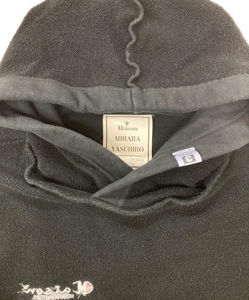 MIHARA YASUHIRO（ミハラヤスヒロ）MIHARA YASUHIRO (ミハラヤスヒロ) インサイドアウトフーディーパーカー/SWEAT INSIDE OUT HOODIE ブラック サイズ:38の古着・服飾アイテム