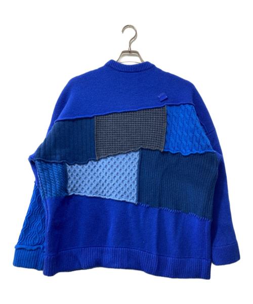 ZARA（ザラ）ZARA (ザラ) ADER error (アーダーエラー) パッチワーク ニット ウール セーター ブルー サイズ:Mの古着・服飾アイテム