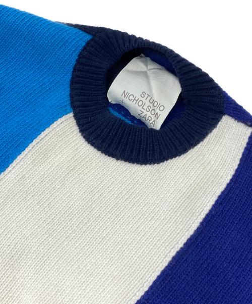 STUDIO NICHOLSON（スタジオ ニコルソン）STUDIO NICHOLSON (スタジオ ニコルソン) ZARA (ザラ) カラーブロックニット マルチカラー サイズ:Mの古着・服飾アイテム