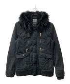 BURBERRY BLACK LABELバーバリーブラックレーベル）の古着「ファー付きジャケット」｜ブラック