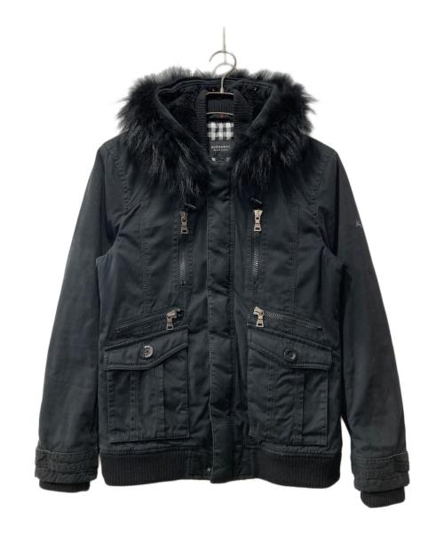 BURBERRY BLACK LABEL（バーバリーブラックレーベル）BURBERRY BLACK LABEL (バーバリーブラックレーベル) ファー付きジャケット ブラック サイズ:Lの古着・服飾アイテム