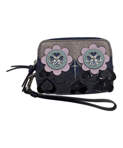 Kate Spade（ケイトスペード）Kate Spade (ケイトスペード) フクロウモチーフミニポーチ ネイビーの古着・服飾アイテム