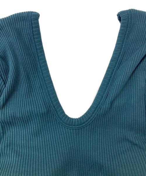 hakuji（ハクジ）hakuji (ハクジ) Wool rib H/N PO/ウールリブハイネックプルオーバー グリーン サイズ:Fの古着・服飾アイテム