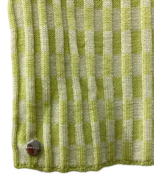 ANNUAL（アニュアル）ANNUAL (アニュアル) Checkered Rib Turtle PO/タートルネックニット グリーン サイズ:F 未使用品の古着・服飾アイテム