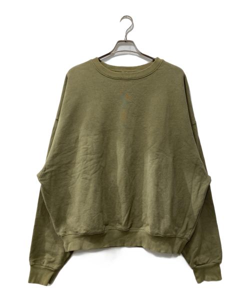 wenzday（ウェンズデイ）wenzday (ウェンズデイ) CREW NECK SWEAT SHIRT/スウェット オリーブ サイズ:表記なしの古着・服飾アイテム
