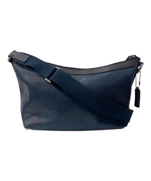 COACH（コーチ）COACH (コーチ) レザーショルダーバッグ ネイビーの古着・服飾アイテム